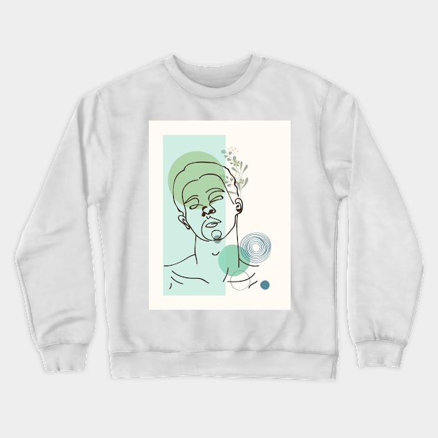 Geometric Man Line Art Crewneck Sweatshirt by marknprints